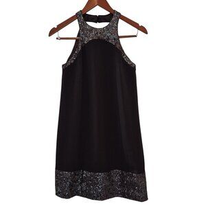 Jay Godfrey Black Sequined Silk Cocktail Dress Sz 0 Special Occasion Formal